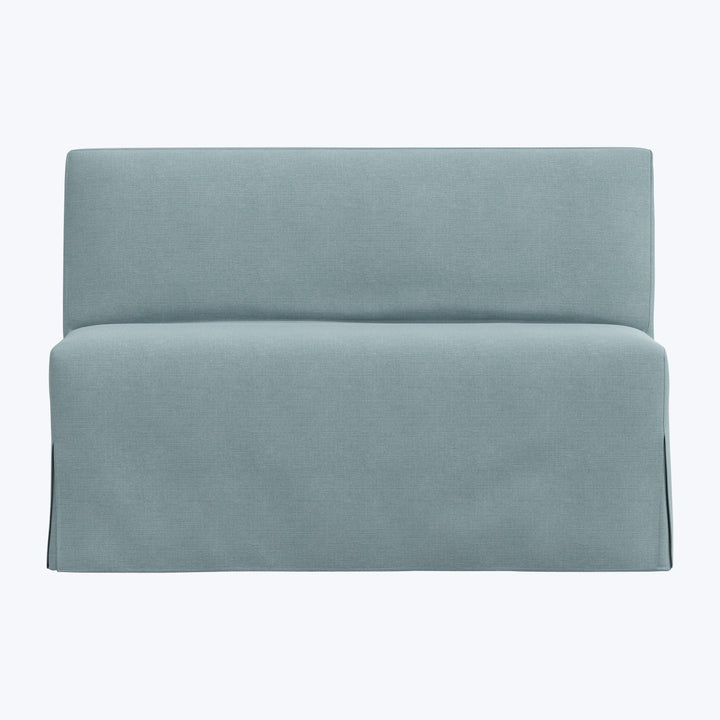 Rye Slipcover Dining Banquette Linen Seaglass