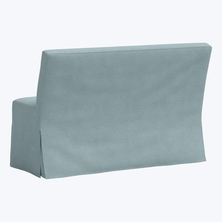 Rye Slipcover Dining Banquette Linen Seaglass