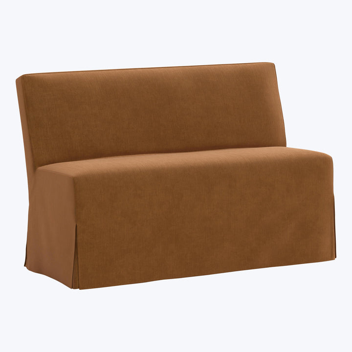 Rye Slipcover Dining Banquette Performance Velvet Copper