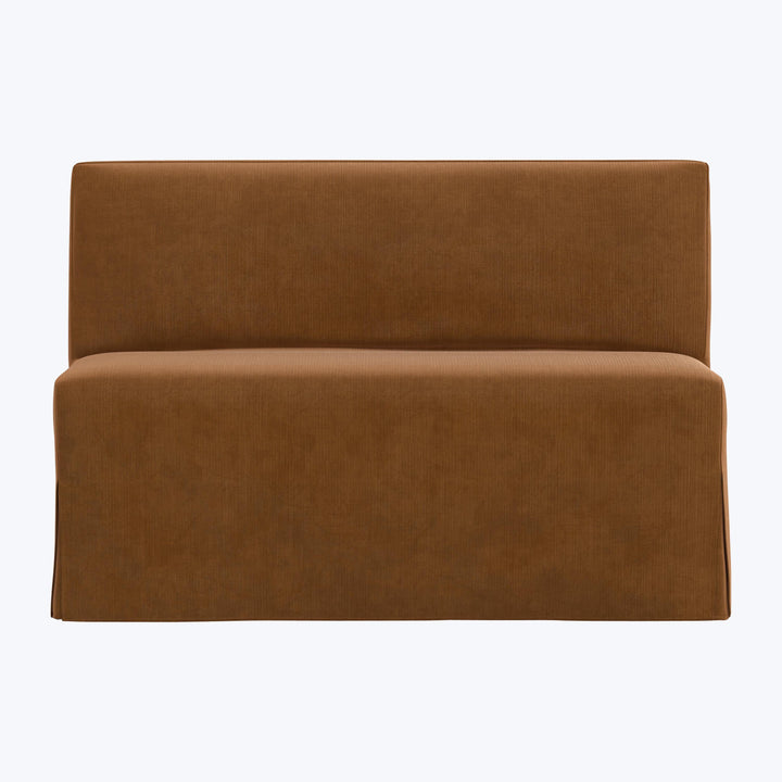 Rye Slipcover Dining Banquette Performance Velvet Copper
