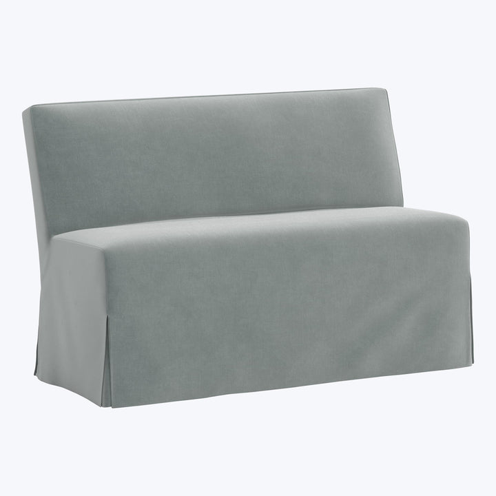 Rye Slipcover Dining Banquette Performance Velvet Lichen