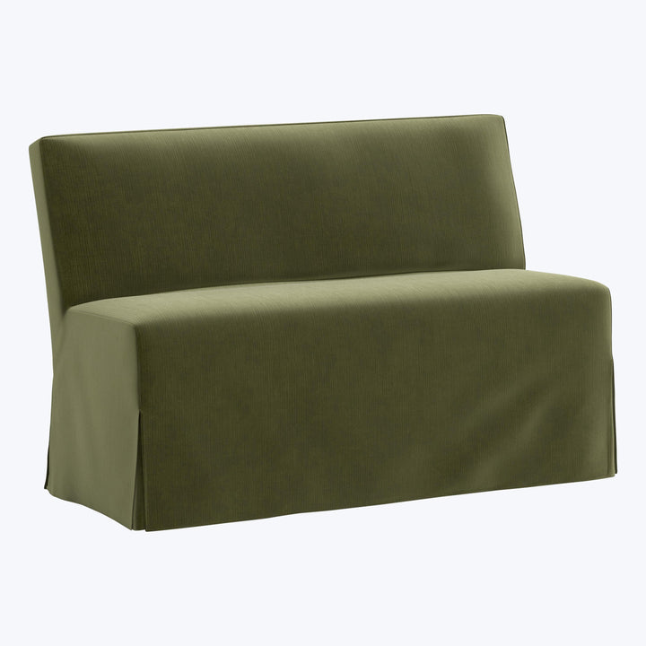 Rye Slipcover Dining Banquette Performance Velvet Moss
