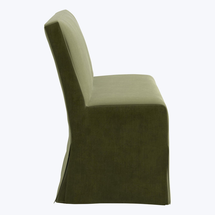Rye Slipcover Dining Banquette Performance Velvet Moss