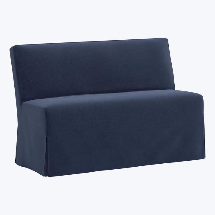 Rye Slipcover Dining Banquette Performance Velvet Ocean