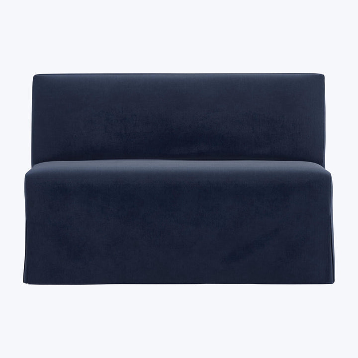 Rye Slipcover Dining Banquette Performance Velvet Ocean