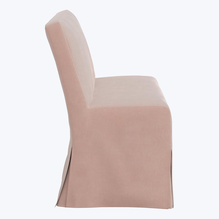 Rye Slipcover Dining Banquette Performance Velvet Pink Champagne