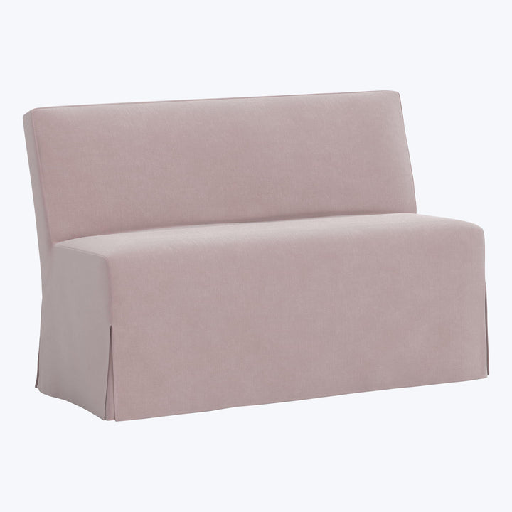 Rye Slipcover Dining Banquette Performance Velvet Plum Frost