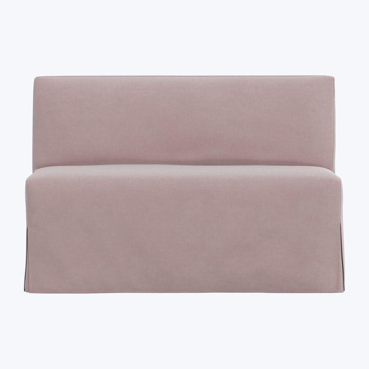 Rye Slipcover Dining Banquette Performance Velvet Plum Frost