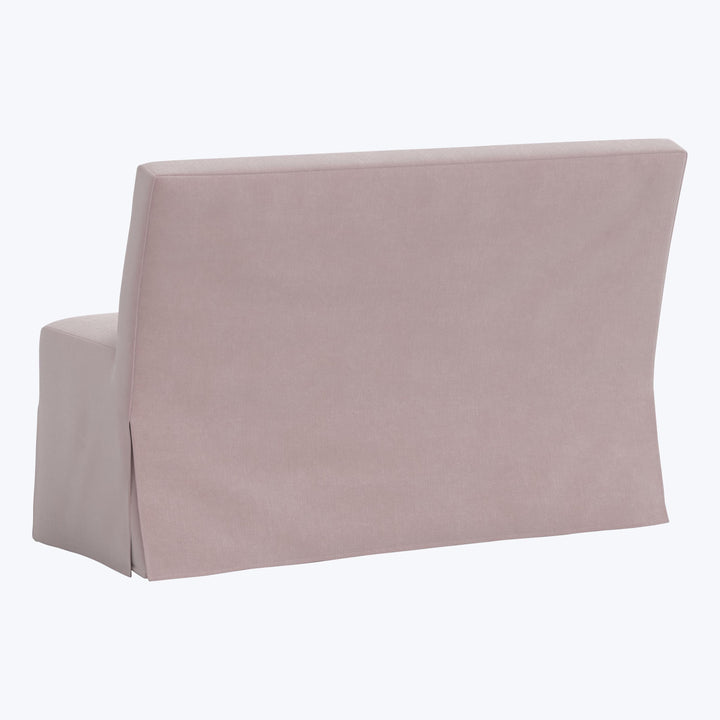 Rye Slipcover Dining Banquette Performance Velvet Plum Frost