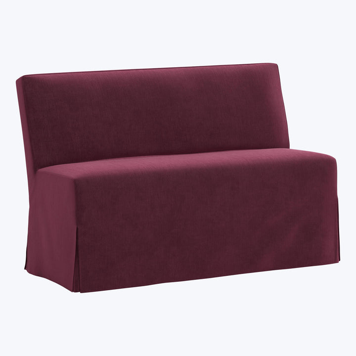 Rye Slipcover Dining Banquette Performance Velvet Raisin
