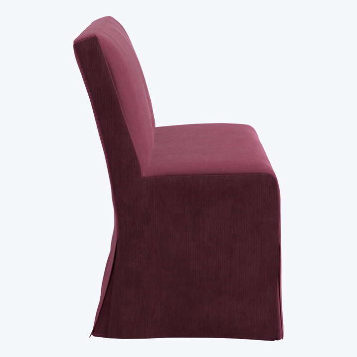Rye Slipcover Dining Banquette Performance Velvet Raisin