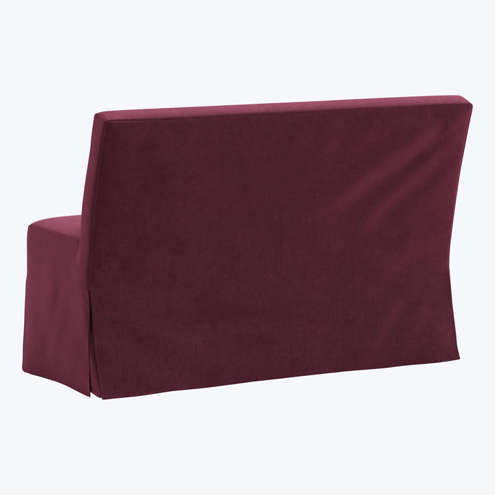 Rye Slipcover Dining Banquette Performance Velvet Raisin