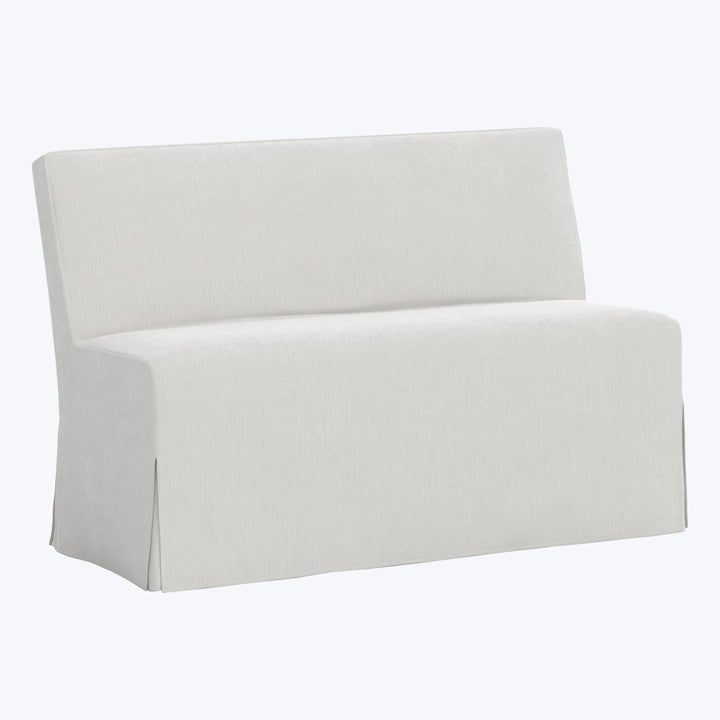 Rye Slipcover Dining Banquette Performance Velvet Snow