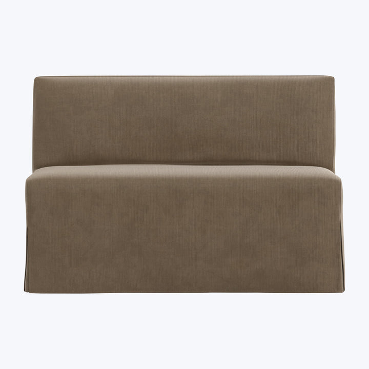 Rye Slipcover Dining Banquette Performance Velvet Walnut