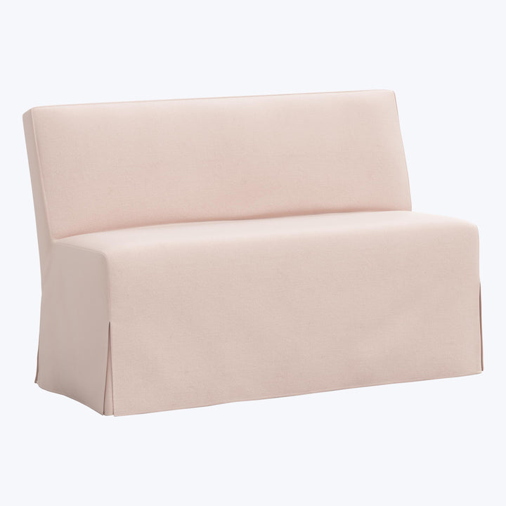 Rye Slipcover Dining Banquette Velvet Blush