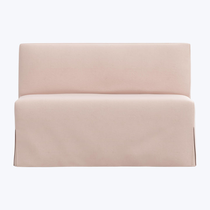 Rye Slipcover Dining Banquette Velvet Blush