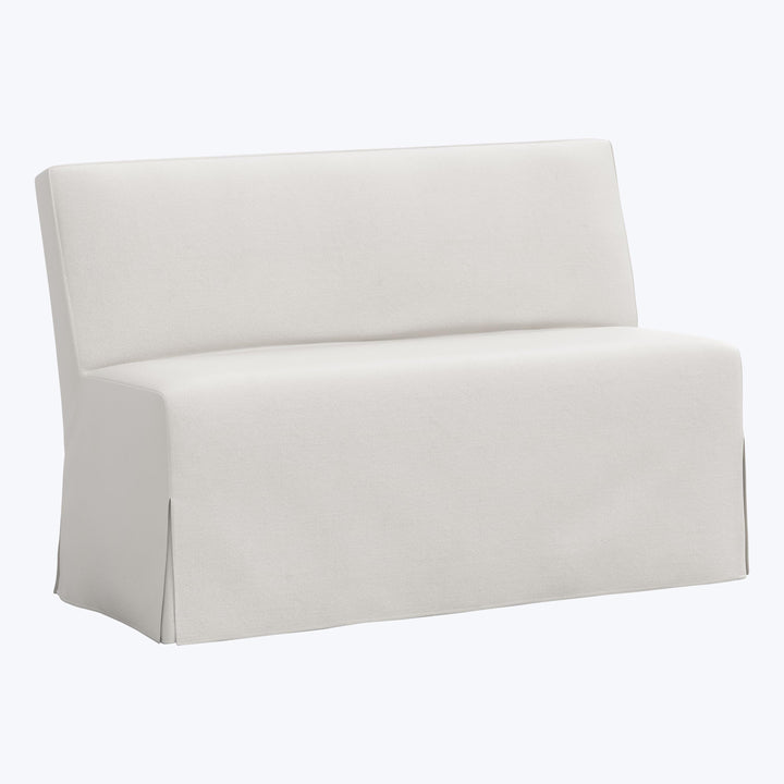 Rye Slipcover Dining Banquette Velvet Light Grey