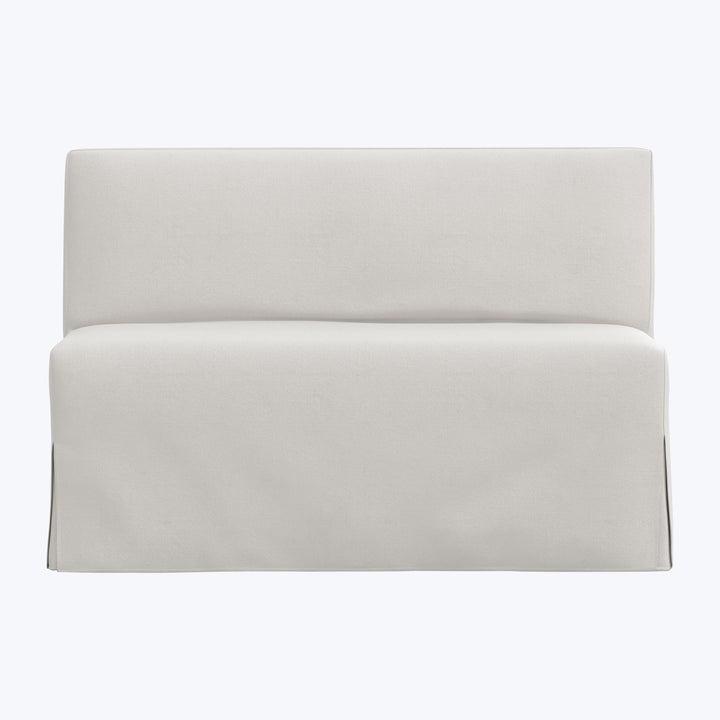 Rye Slipcover Dining Banquette Velvet Light Grey