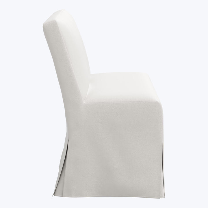 Rye Slipcover Dining Banquette Velvet Light Grey