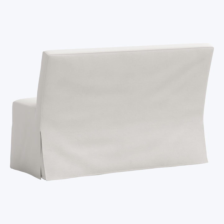 Rye Slipcover Dining Banquette Velvet Light Grey