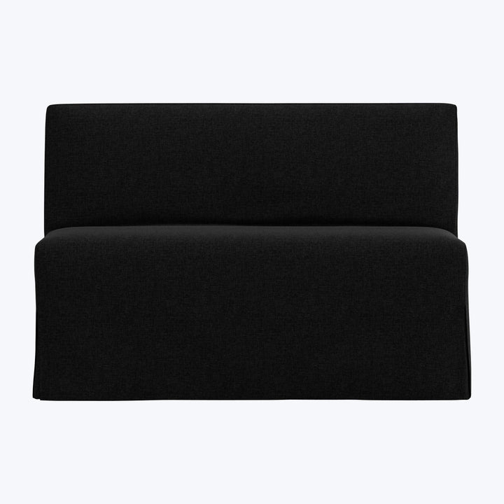 Rye Slipcover Dining Banquette Zuma Linen Black