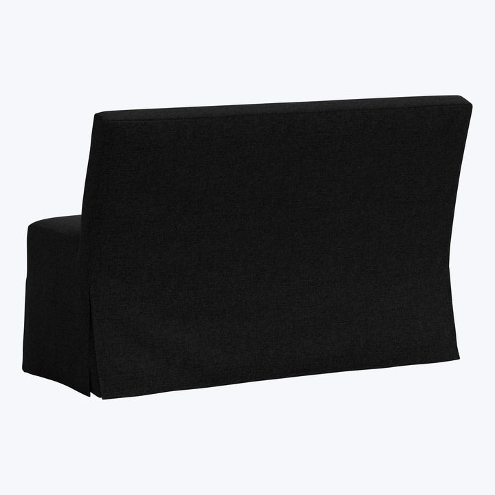 Rye Slipcover Dining Banquette Zuma Linen Black
