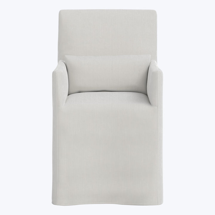 Rye Slipcover Dining Armchair Performance Velvet Snow