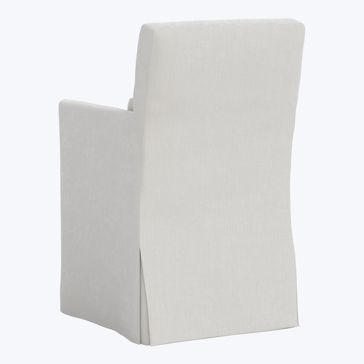 Rye Slipcover Dining Armchair Performance Velvet Snow