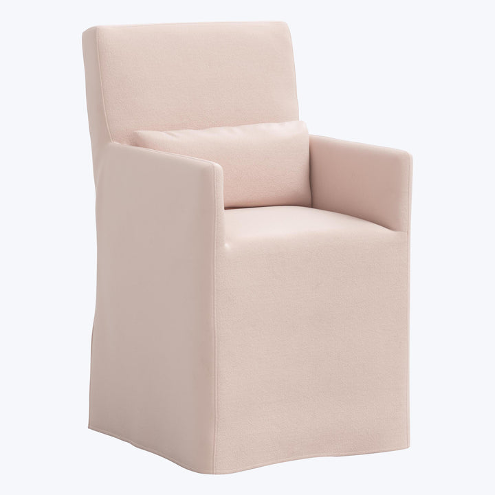 Rye Slipcover Dining Armchair Velvet Blush