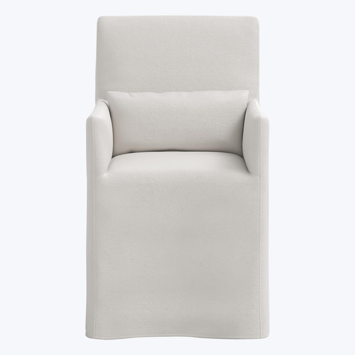 Rye Slipcover Dining Armchair Velvet Light Grey
