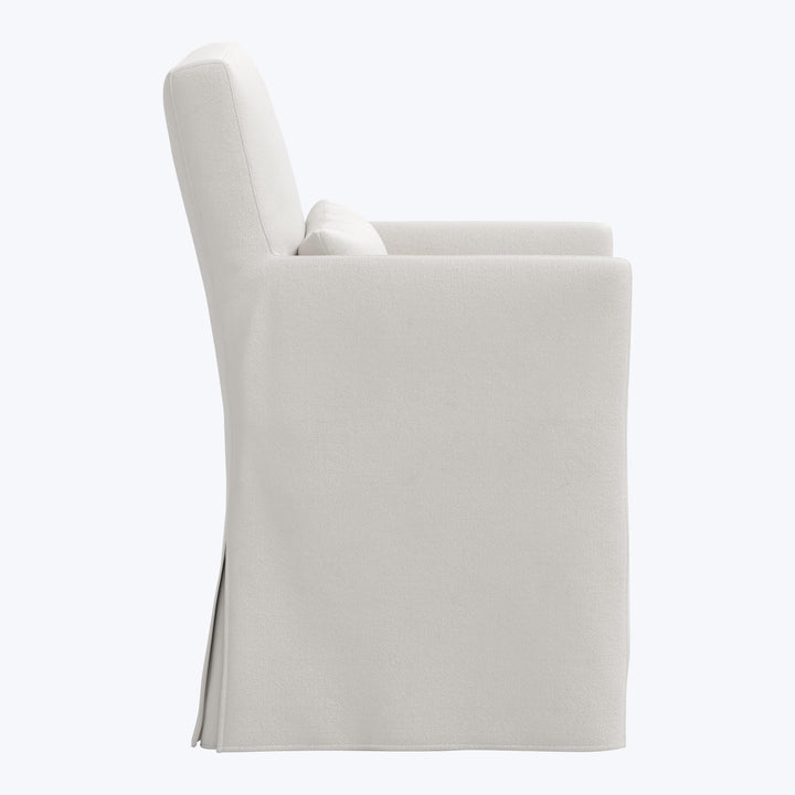 Rye Slipcover Dining Armchair Velvet Light Grey