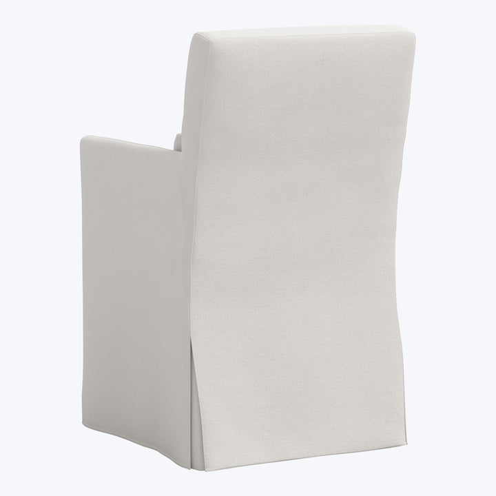 Rye Slipcover Dining Armchair Velvet Light Grey