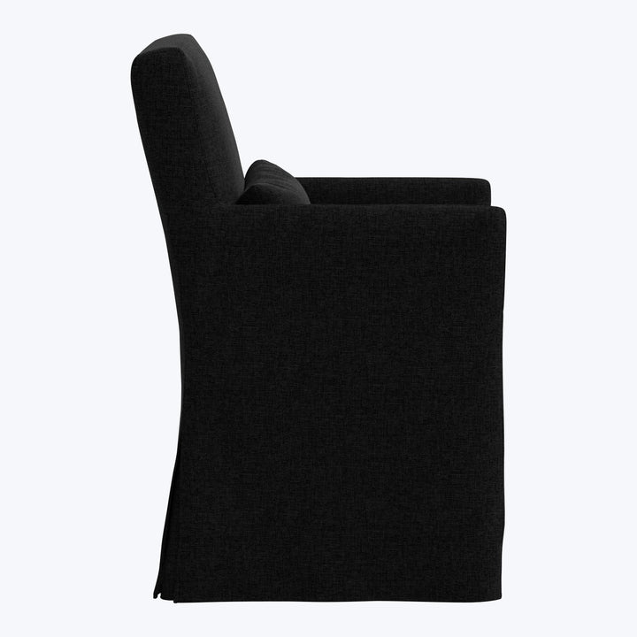 Rye Slipcover Dining Armchair Zuma Linen Black