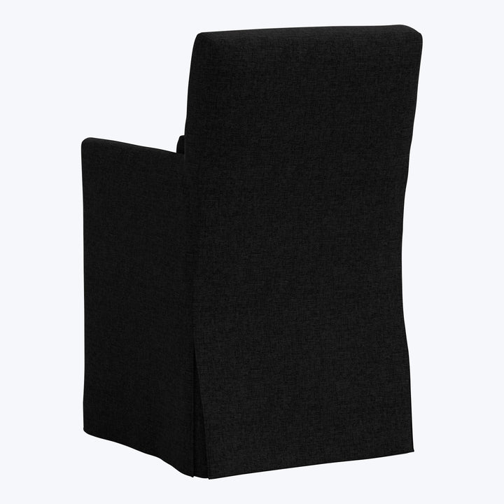 Rye Slipcover Dining Armchair Zuma Linen Black