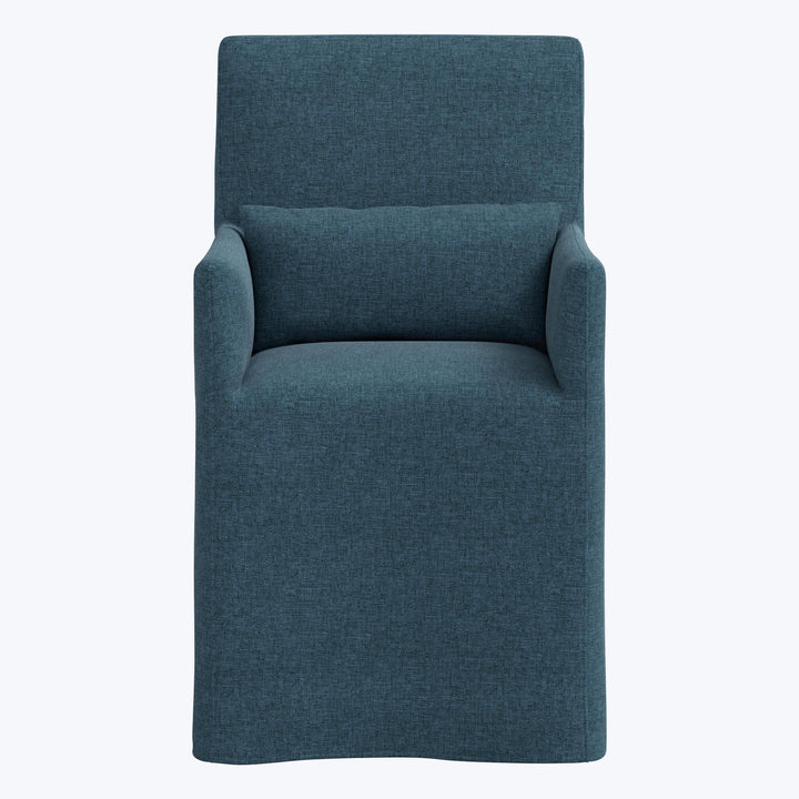 Rye Slipcover Dining Armchair Zuma Linen Navy