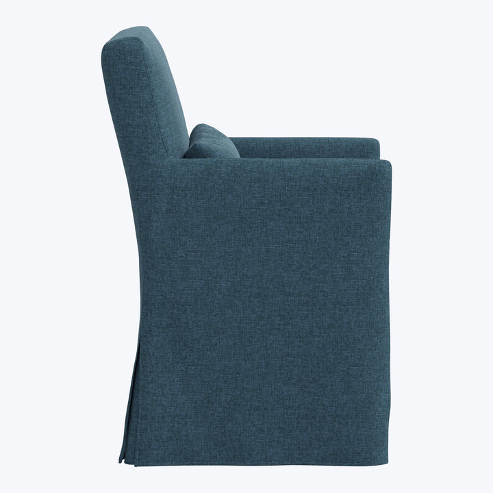 Rye Slipcover Dining Armchair Zuma Linen Navy