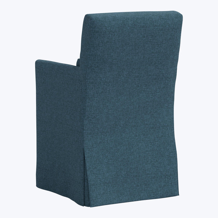 Rye Slipcover Dining Armchair Zuma Linen Navy