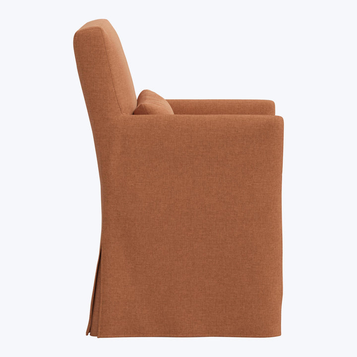 Rye Slipcover Dining Armchair Zuma Linen Terracotta