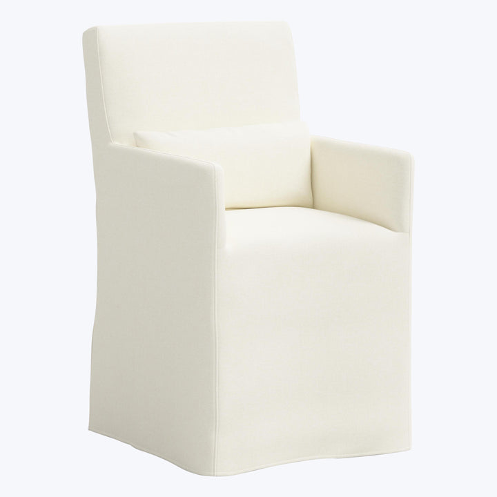 Rye Slipcover Dining Armchair Zuma Linen White