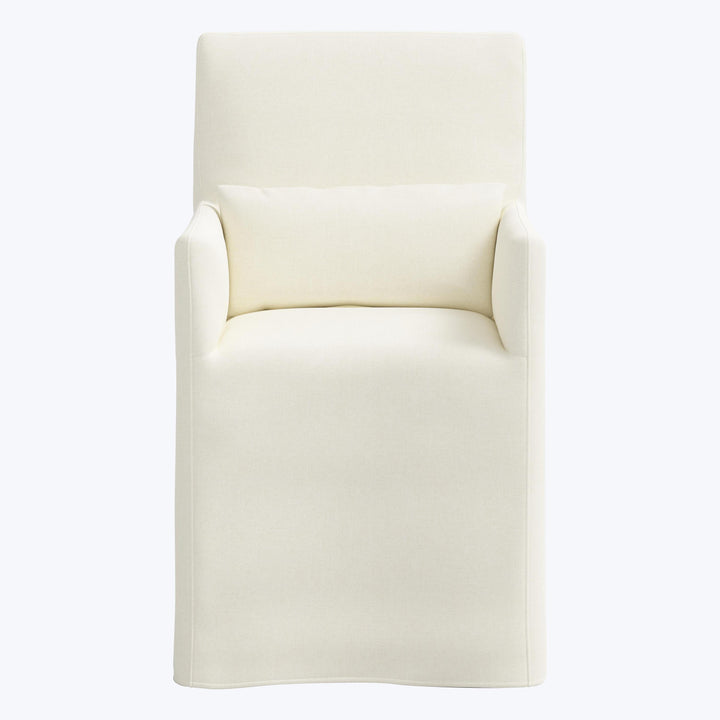 Rye Slipcover Dining Armchair Zuma Linen White