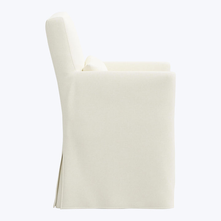 Rye Slipcover Dining Armchair Zuma Linen White