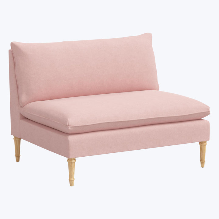 Laurel Settee Linen Blush
