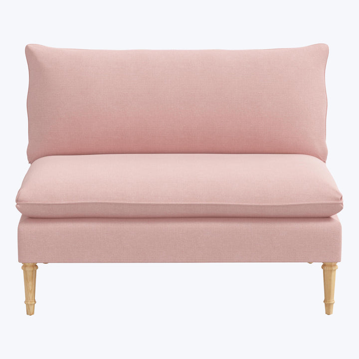 Laurel Settee Linen Blush