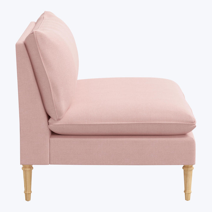 Laurel Settee Linen Blush