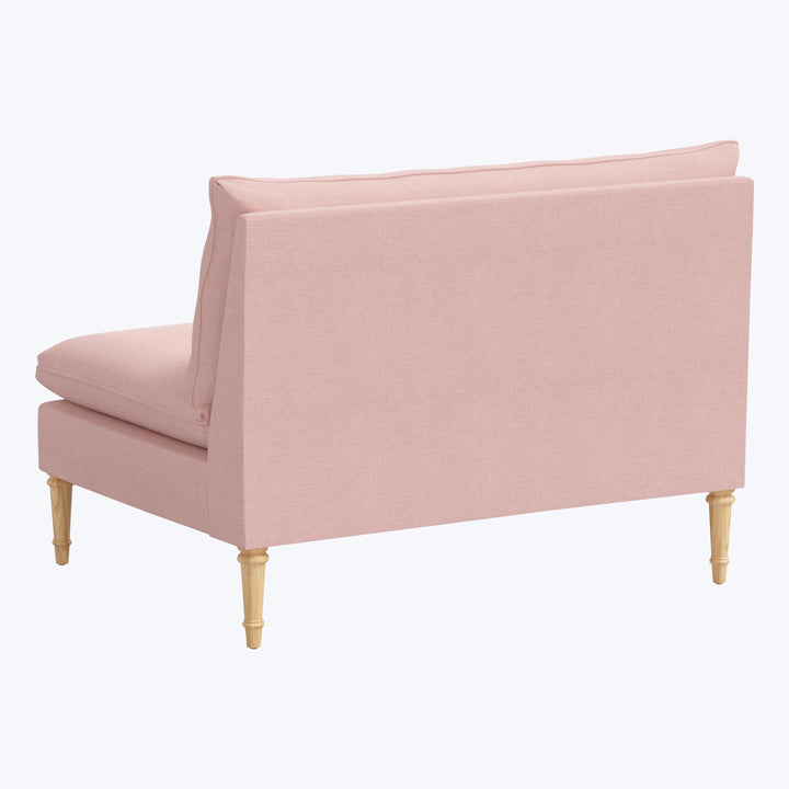 Laurel Settee Linen Blush