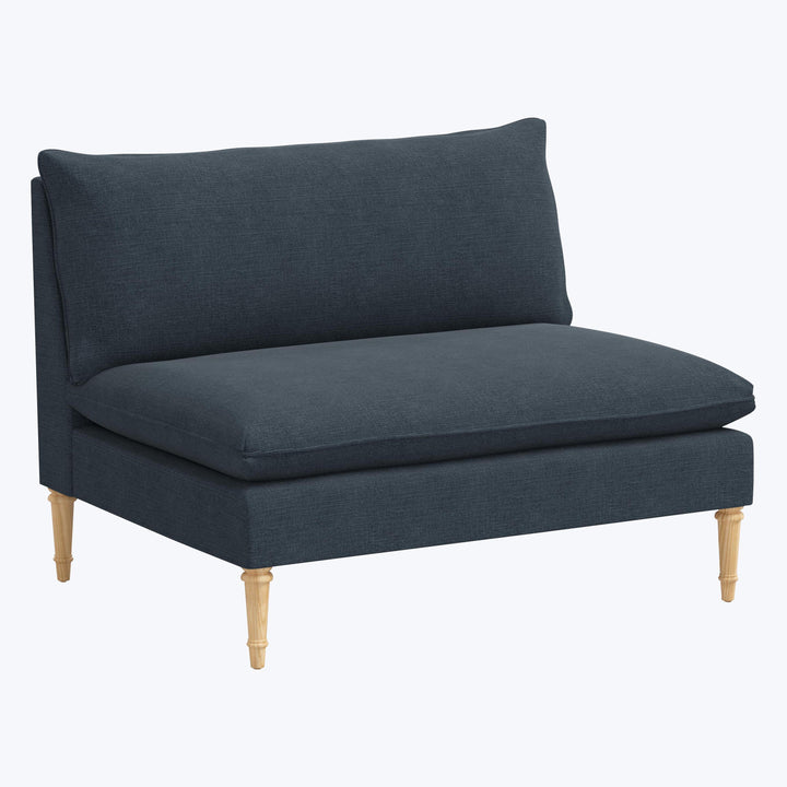 Laurel Settee Linen Navy
