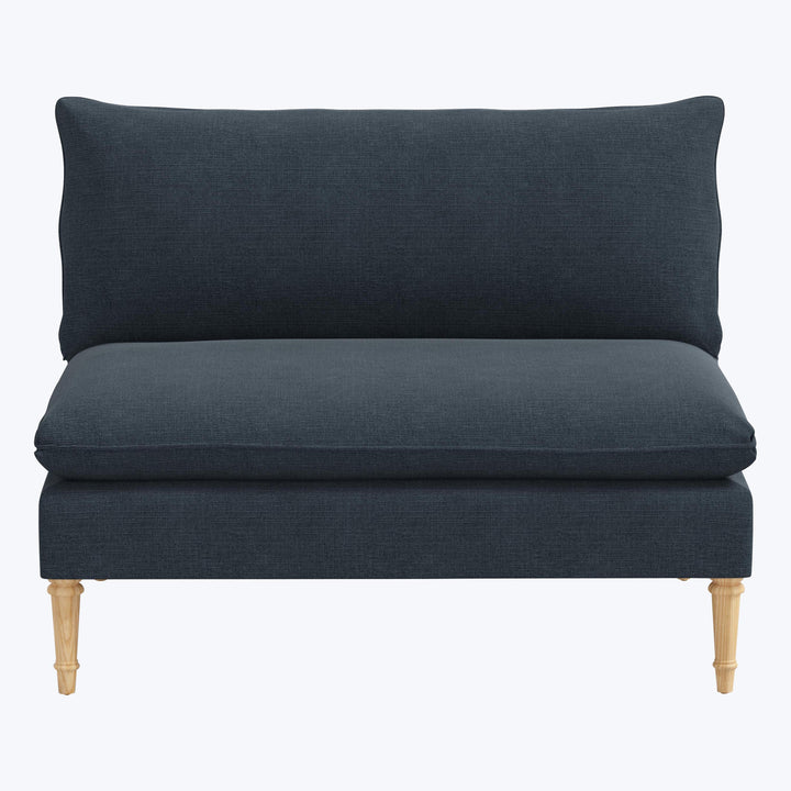 Laurel Settee Linen Navy