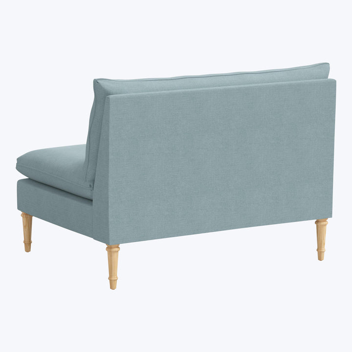 Laurel Settee Linen Seaglass