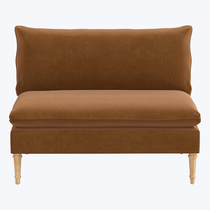 Laurel Settee Performance Velvet Copper