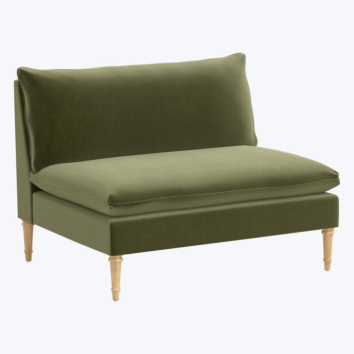 Laurel Settee Performance Velvet Moss